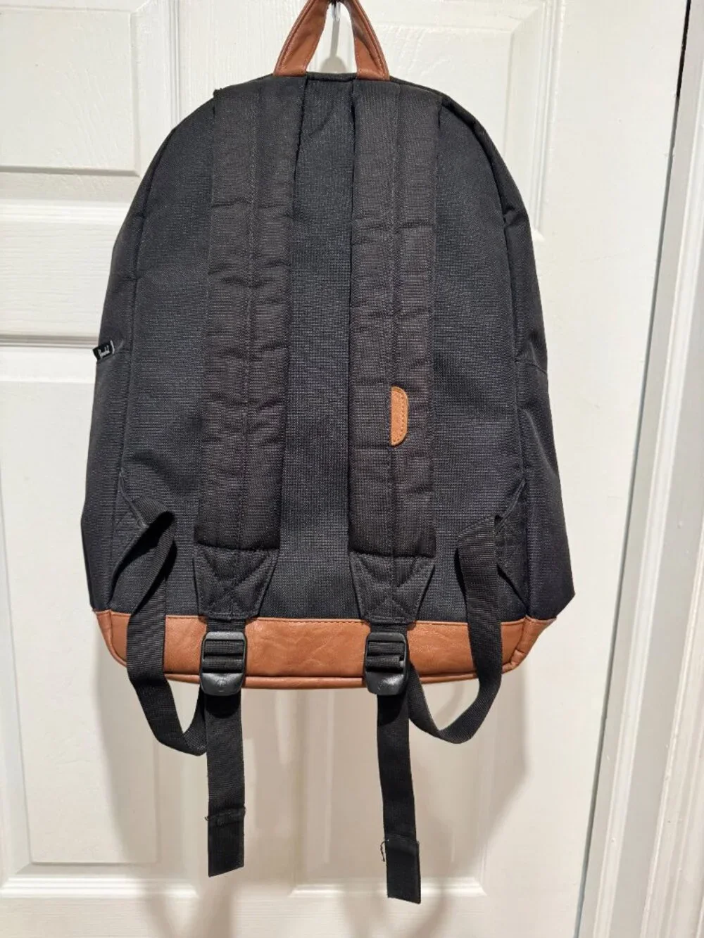 Herschel Supply Co. Classic Black Backpack Brown Leather Trim Unisex LIKE NEW